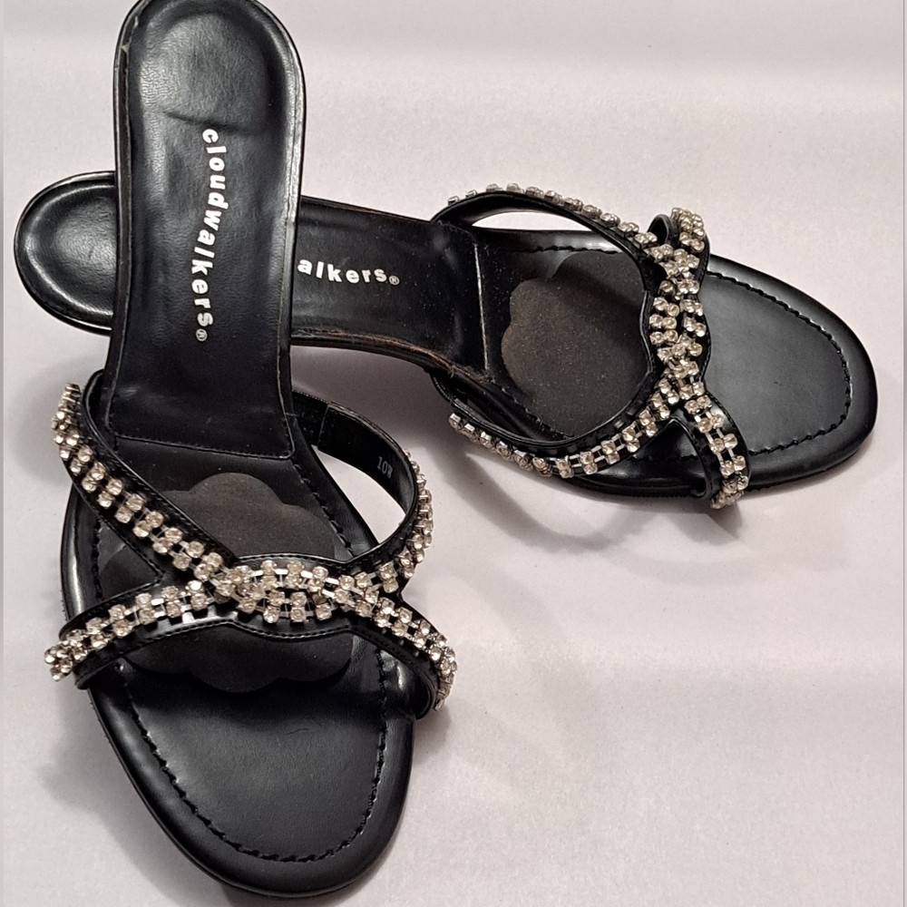 Cloudwalkers Angel Slip On Heels With Embellishments Size 10W